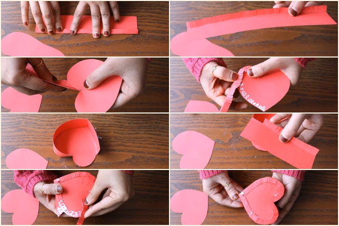 Cách làm hộp quà bằng giấy trái tim