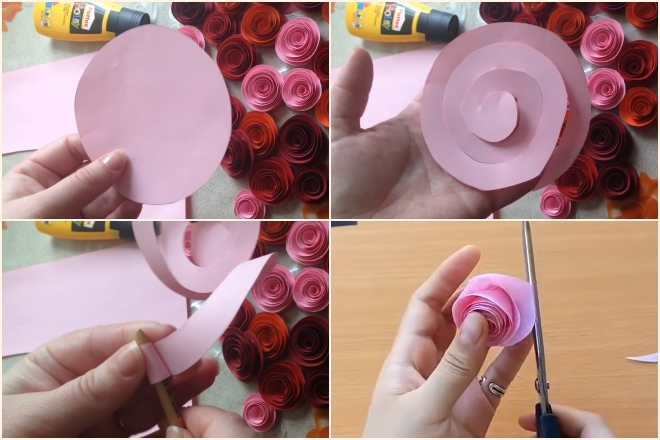 Cách làm một bông hồng bằng bìa cứng