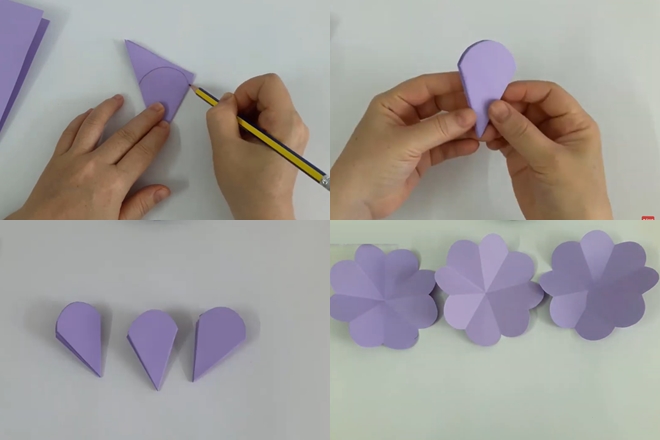 cách làm hoa hồng giấy cắt cánh hoa