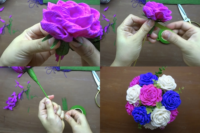 Cách làm hoa hồng giấy xoắn đẹp