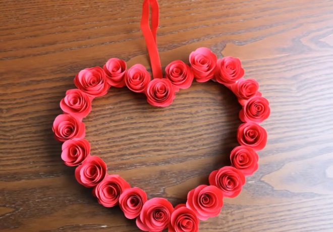 Cách làm trái tim bằng giấy từ nhiều bông hồng đẹp