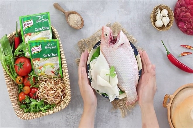 Nguyên liệu canh chua cá diêu hồng