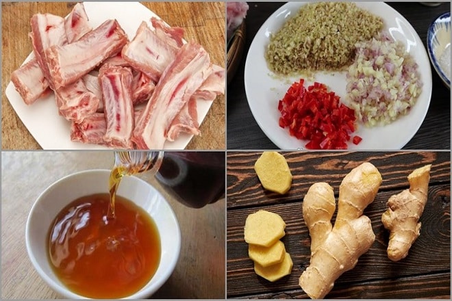 nguyên liệu sườn non rim sả ớt