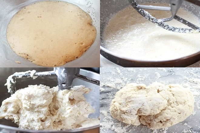Mix, knead and let the dough rest