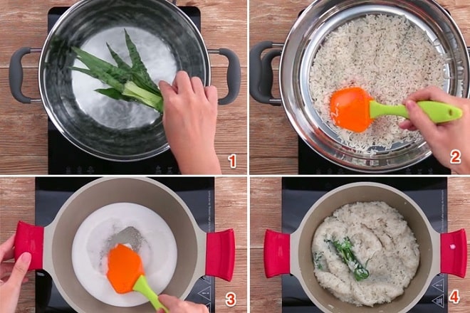 Nấu xôi cốt dừa