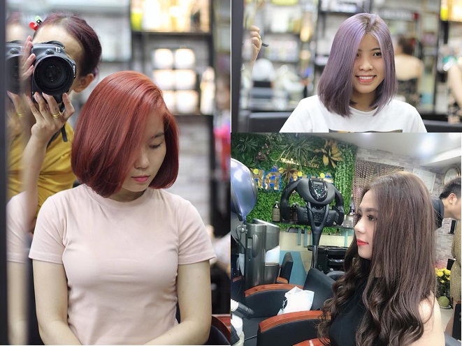 khách hàng đến làm tóc tại hair salon Hue