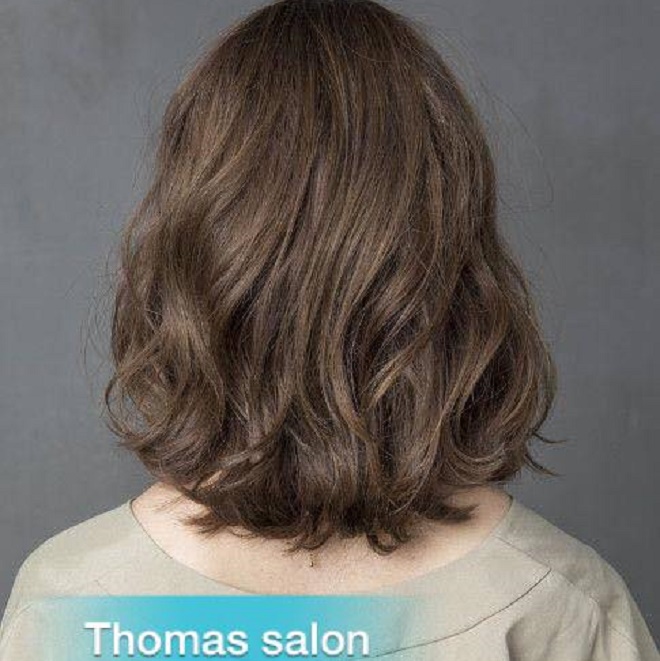 Tóc ngắn ngang vai nhưng rất nữ tính tại Thomas Salon