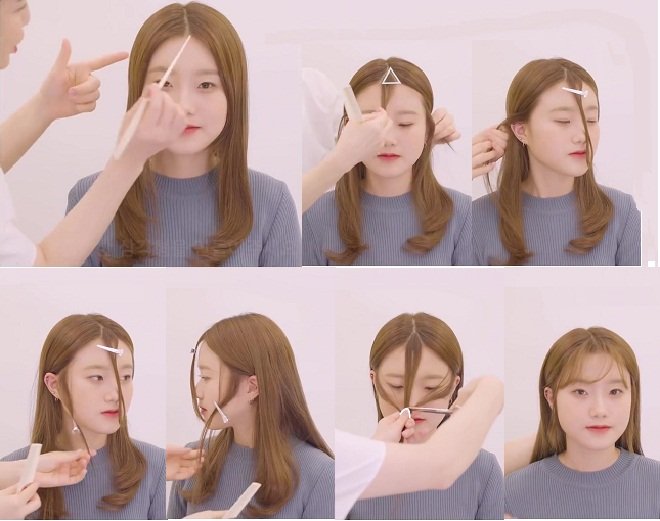 Cắt tóc hai mái Hàn Quốc tại nhà  How to cut my own side bangs at home  Cắt  tóc mái bay Hàn Quốc  YouTube