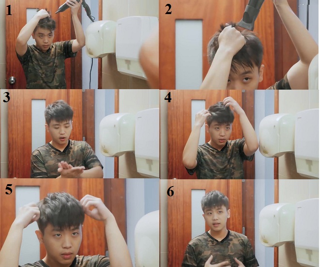 chàng trai hướng dẫn cách vuốt tóc tại nhà