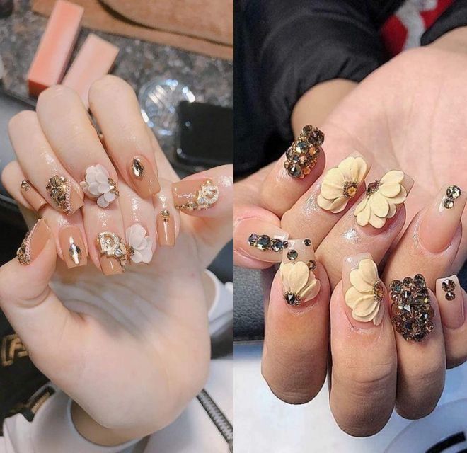 Nail Thuỳ Liên  Mẫu nail đính đá hoa nổi 3D đẹp mê mẩn   Facebook