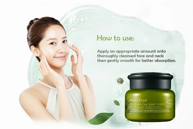 cách sử dụng kem cấp ẩm trà xanh Innisfree