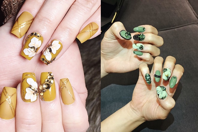 Mẫu nail màu nổi