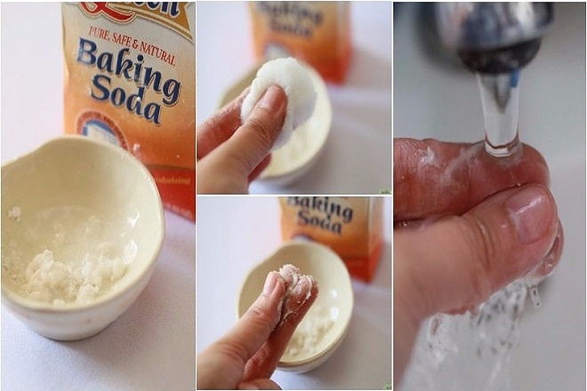 Tẩy móng tay bằng hỗn hợp Baking Soda