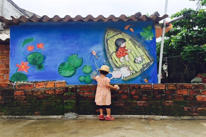 Những nét vẽ đáng yêu ở làng bích họa Tam Thanh