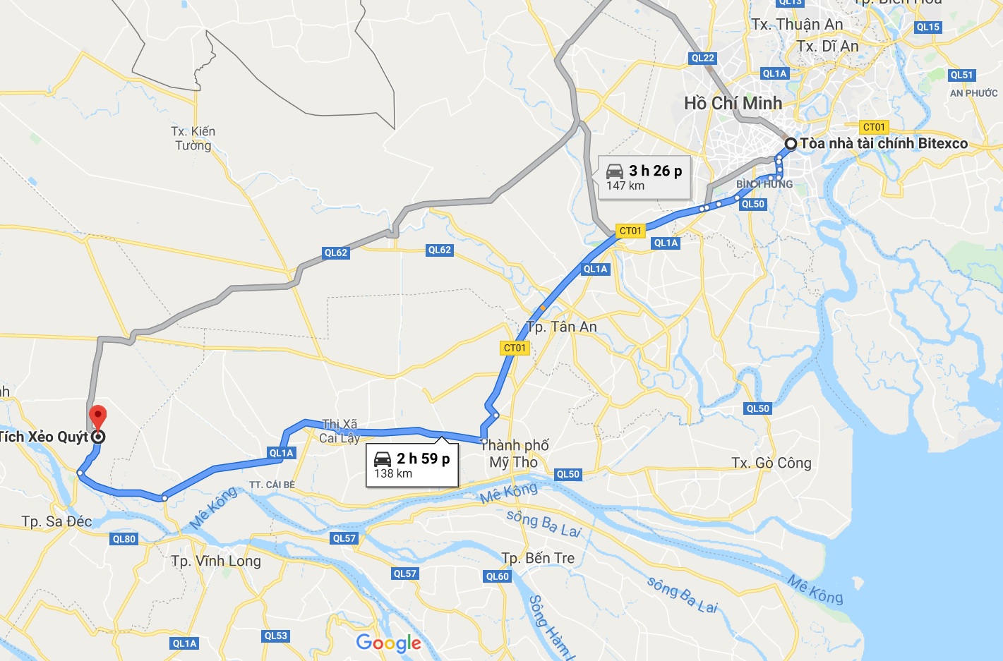 Trung tâm du lịch Xô Quýt cách Thành phố Hồ Chí Minh khoảng 138km
