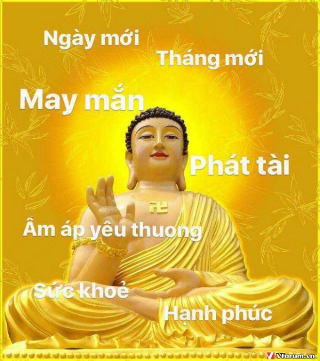 Hình ảnh tượng Phật mang may mắn ngày đầu tháng cho mọi người