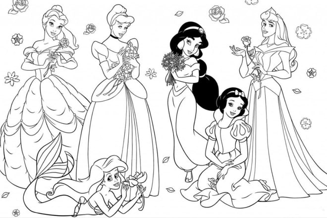 Tranh tô màu công chúa Disney