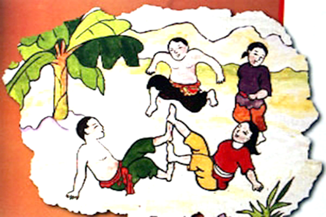 Tranh vẽ trò chơi dân gian