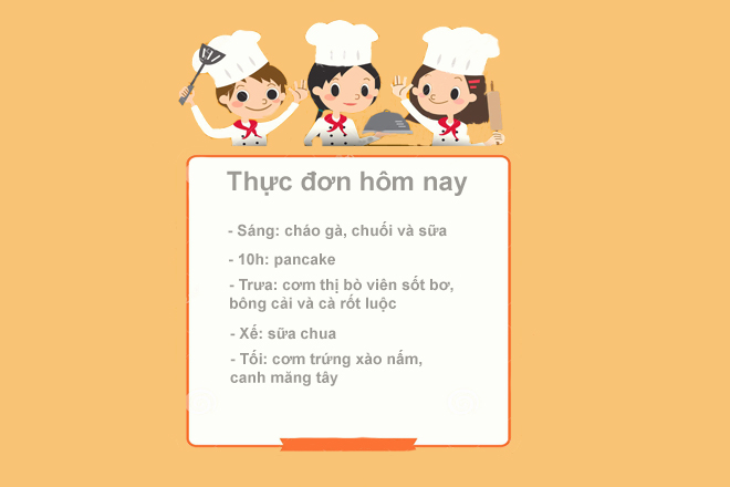 Thực đơn cho trẻ