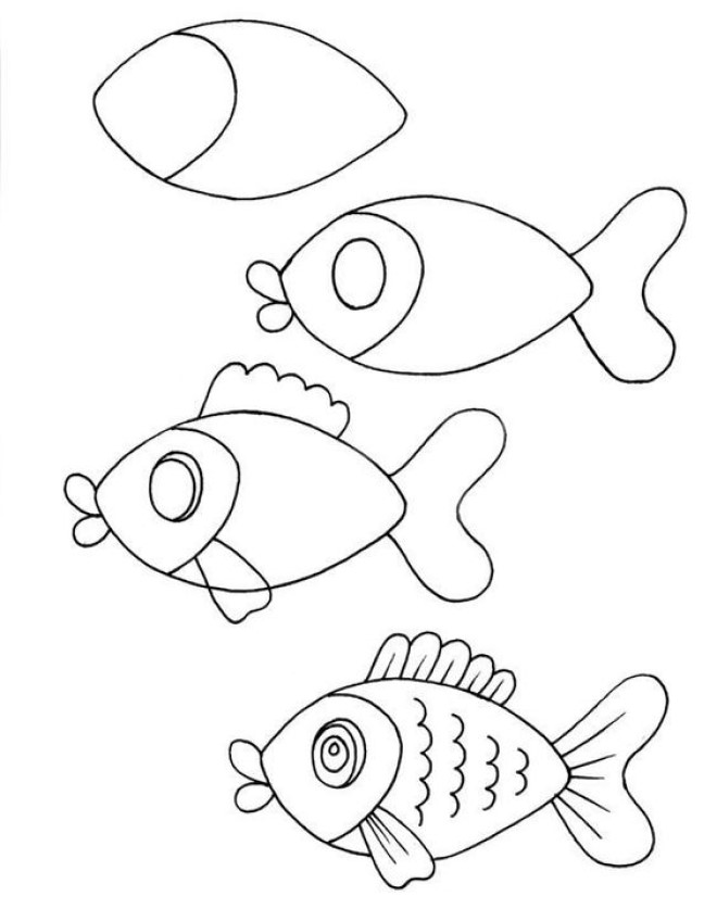 Cách vẽ hình con cá 1