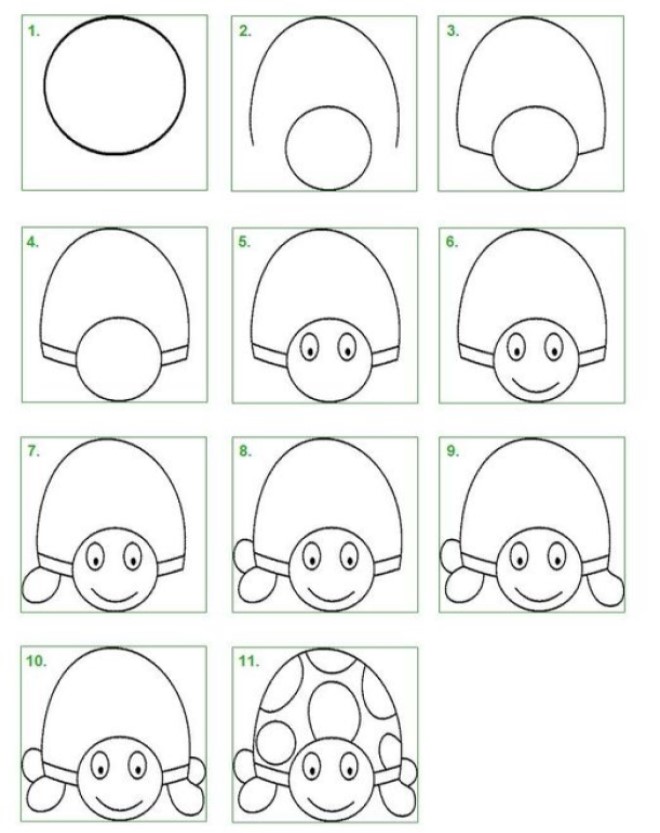Cách vẽ hình con rùa 1