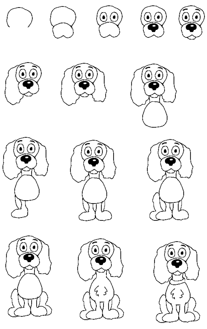 Cách vẽ hình chú chó 4