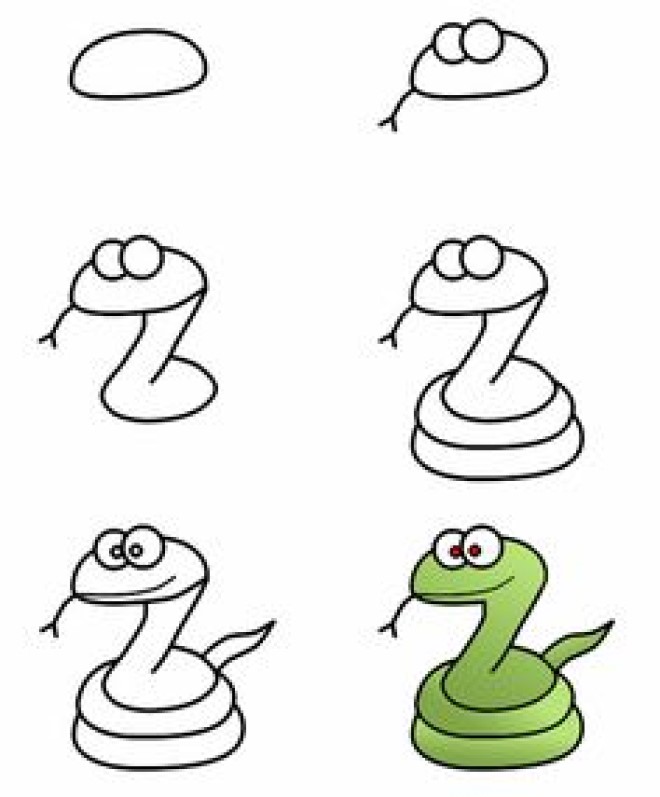 Cách vẽ hình con rắn