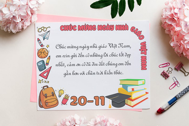 Những mẫu thiệp chúc mừng Ngày Nhà giáo Việt Nam đẹp nhất hiện nay