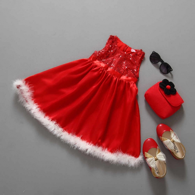 Váy noel bé gái in họa tiết mùa giáng sinh cực đẹp DA210 - Mẫu 4