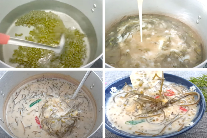 Cách nấu súp đậu xanh với bột Bàng Phố Tài