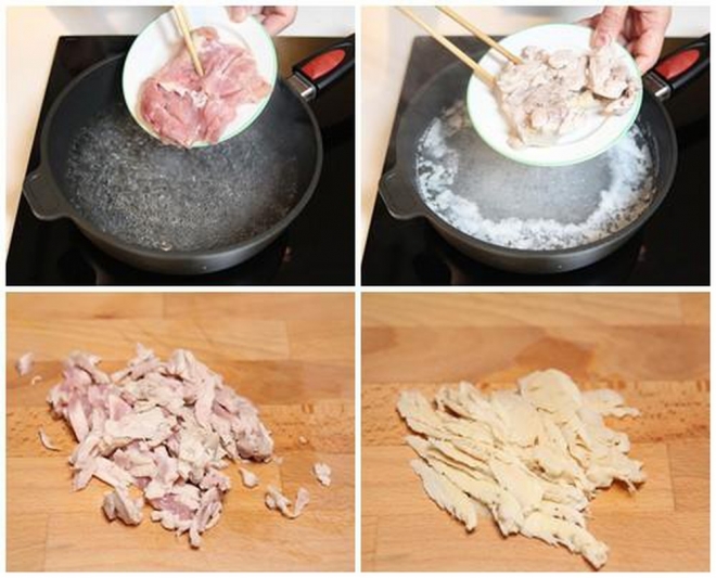Sơ chế miến gà nấu nấm