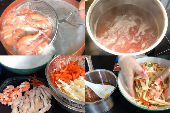 Salad trộn tôm thịt