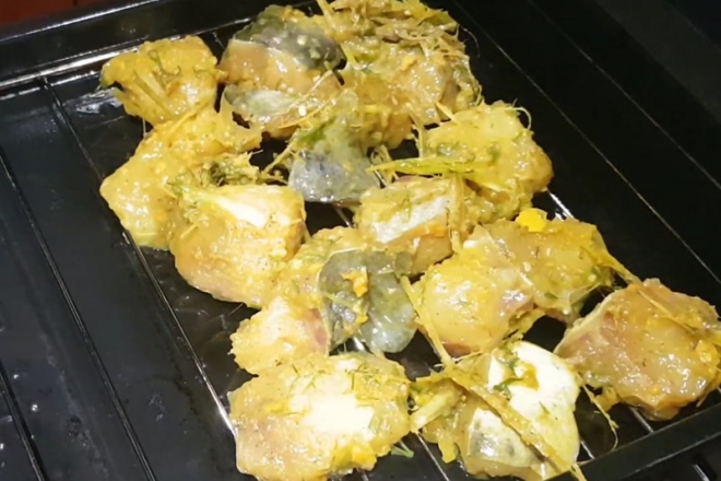 Grilled fresh galangal fish