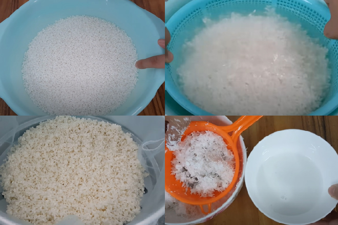 Vo gạo nếp với nước cốt dừa