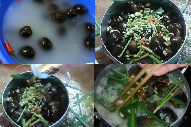 Ngâm ốc luộc với bia