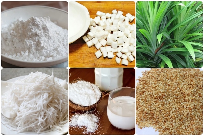 Ingredients for making coconut milk tea powder