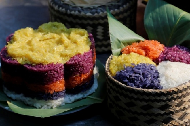 Five-color sticky rice of the Tay people