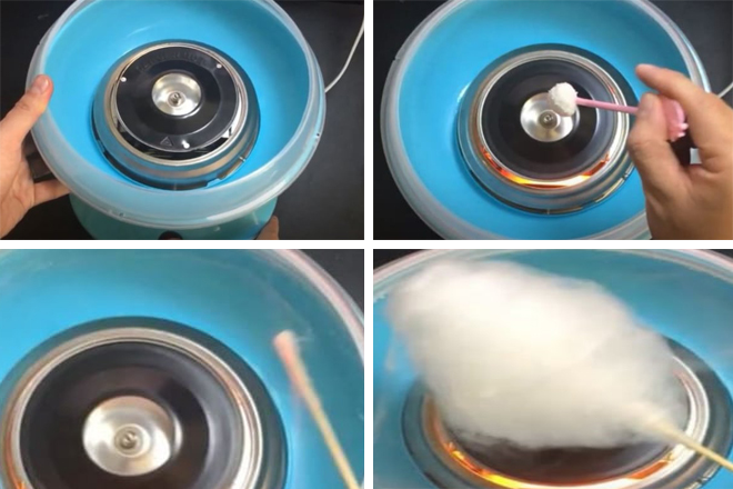 Cách làm kẹo bông gòn bằng máy