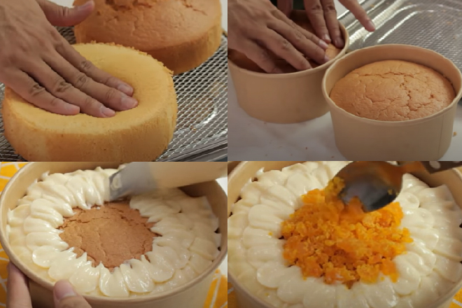 Hoàn thành cách làm bánh bông lan bằng nồi chiên không khí