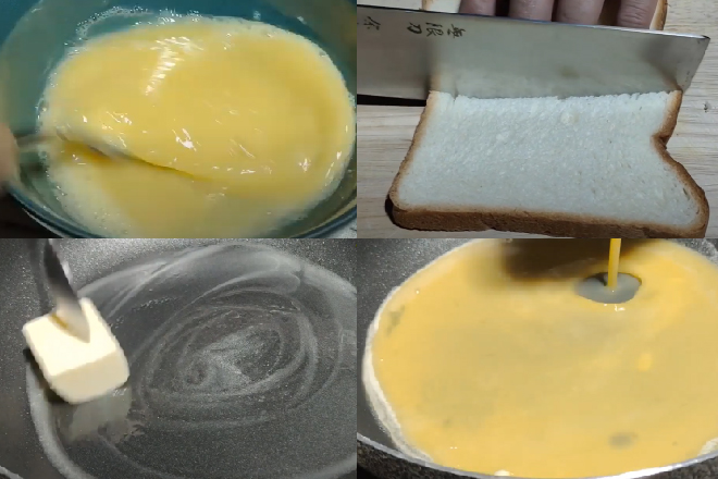 đánh trứng với bơ