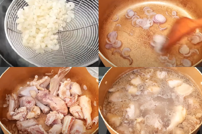 Cách nấu nui gà