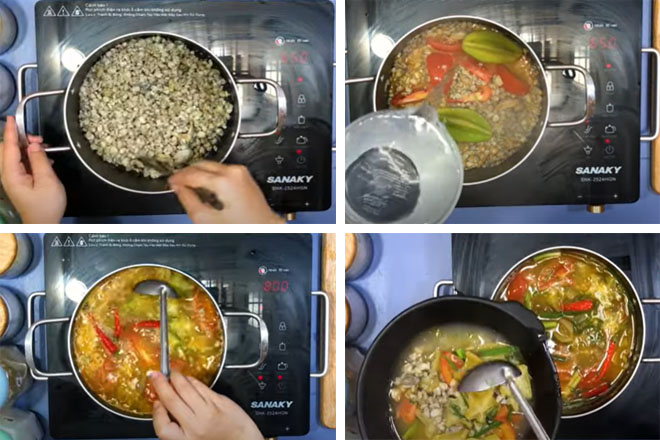 Cách nấu canh hến nấu khế chua