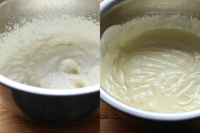 trộn hỗn hợp kem sầu riêng làm bánh tiramisu