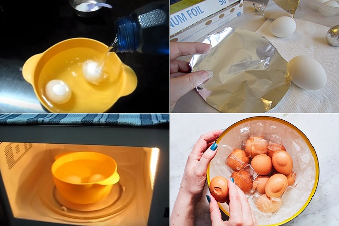 cách luộc trứng hồng đào bằng lò vi sóng
