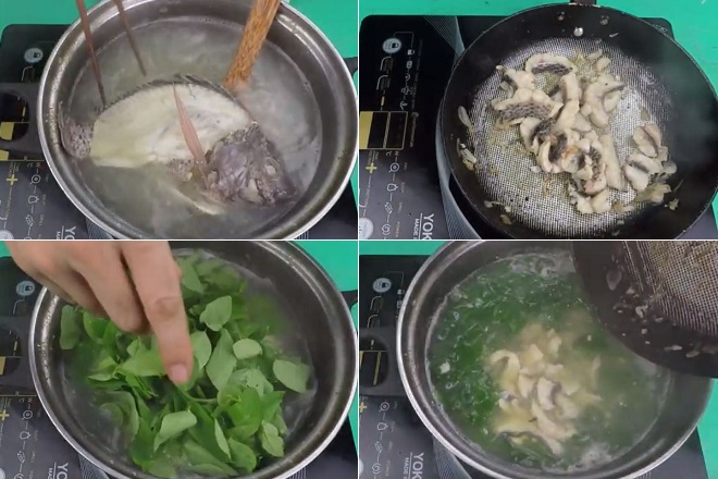cách nấu canh rau ngót với cá rô phi