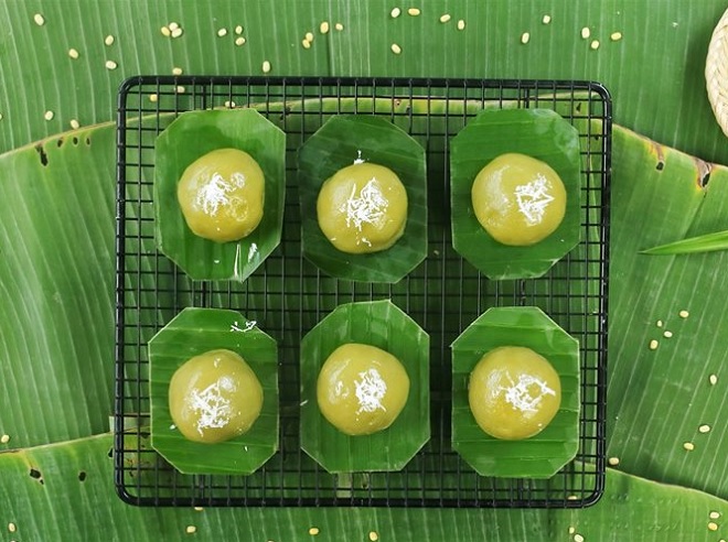 cách làm bánh ít trần lá dứa nhân dừa đậu xanh lôi cuốn