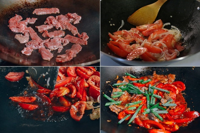 xào hành tây với cà chua