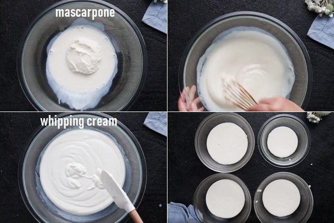 cách trộn nguyên liệu làm lớp mousse phô mai