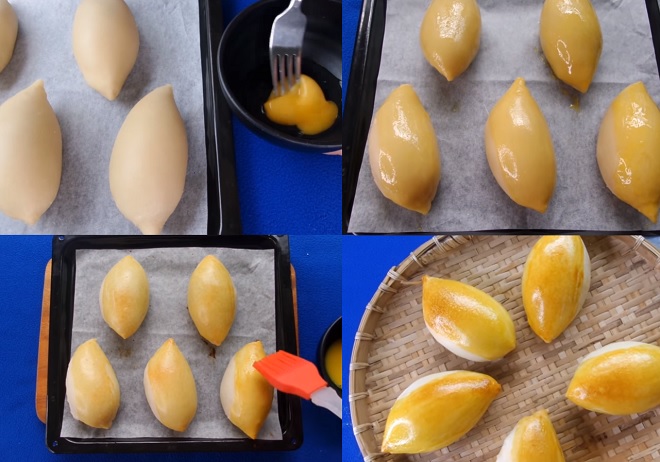 phết trứng trước và giữa quá trình nướng bánh