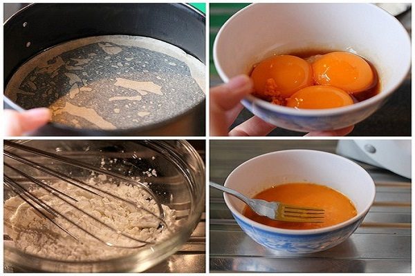 đánh tan bột và trứng